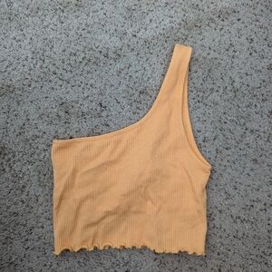 NWOT spiritual gangster Luna one shoulder seamless crop tank ruffle